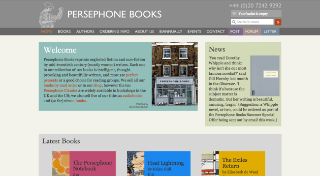 Persephone Books' Web Site